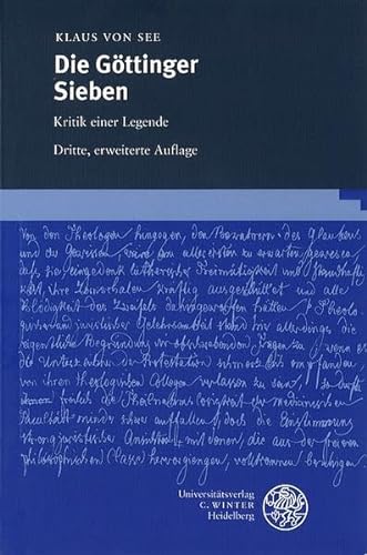 Die Göttinger Sieben: Kritik einer Legende (Beiträge zur neueren Literaturgeschichte)